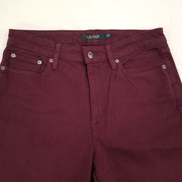 LRL Lauren Ralph Lauren Pinot Noir Wine Premiere Straight Leg Curvy Jean * 8 - Picture 6 of 10